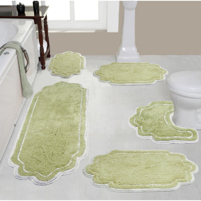 Tapis pour salle de bain 100% coton Allure - lavable à la machine, séchage rapide, absorbant - ensemble de 5 pièces