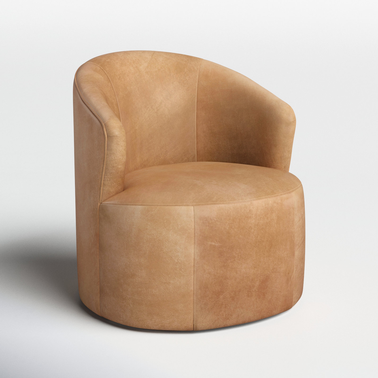 Deryn Upholstered Swivel Barrel Chair, Stallone Aztec Sunrise Genuine Leather