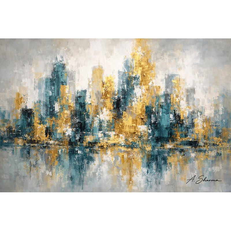 Art mural sur toile Harbour City, L 48 po x H 36 po x P 1,5 po