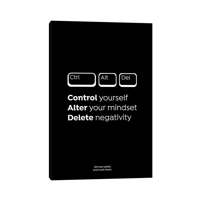 Ctrl Alt Del (Black Edition) by Avesix - Wrapped Canvas Print, 20.32 cm H x 30.48 cm W