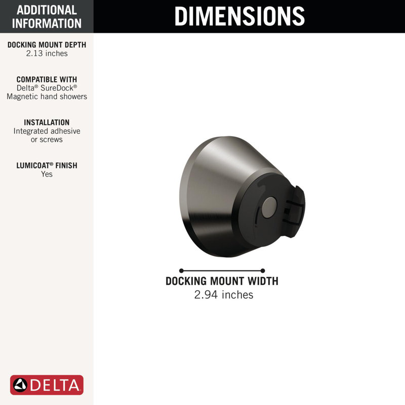 SureDock Magnetic Docking Mount, Lumicoat® Black Stainless