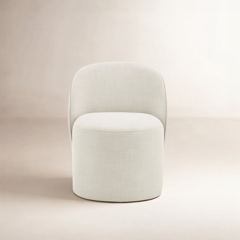 Lola Upholstered Side Chair with Casters(Set of 2), Beige