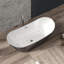 Baignoire de trempage autoportante en acrylique avec bonde escamotable et trop-plein - Baignoire autonome pour salle de bain