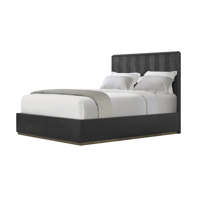 Spencer ST. James Leather Bed, Queen, Onyx