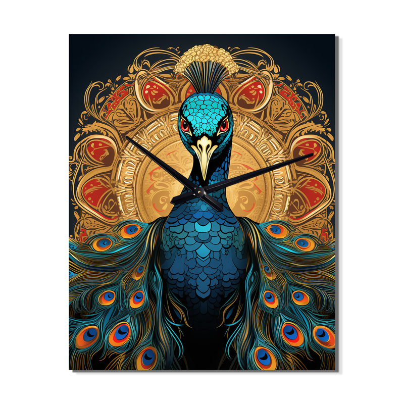 Jaygo - Animals Peacock Vintage Wall Clock, Medium