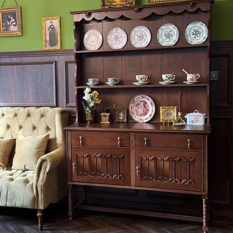 French retro solid wood  sideboard