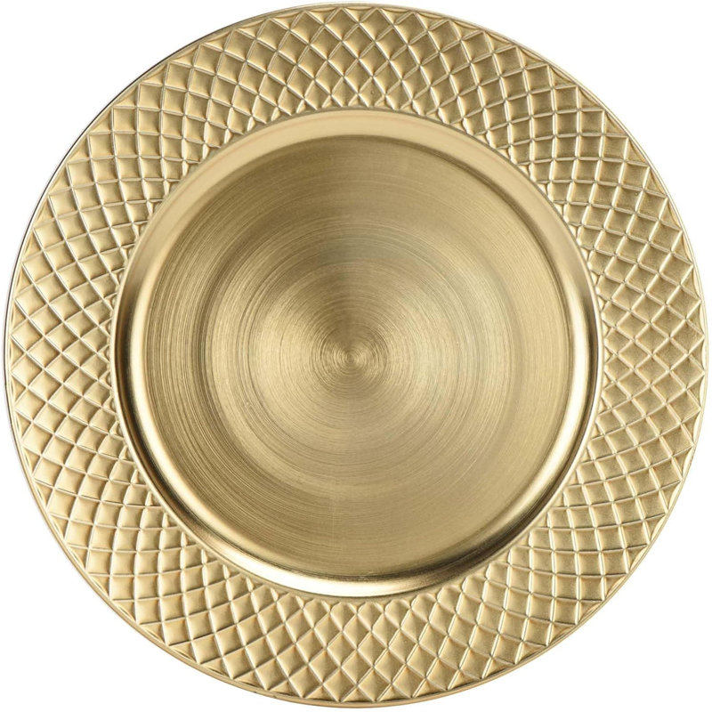 13 Inch Round Gold Charger Plates Set of 6, Wedding Party Table Decor