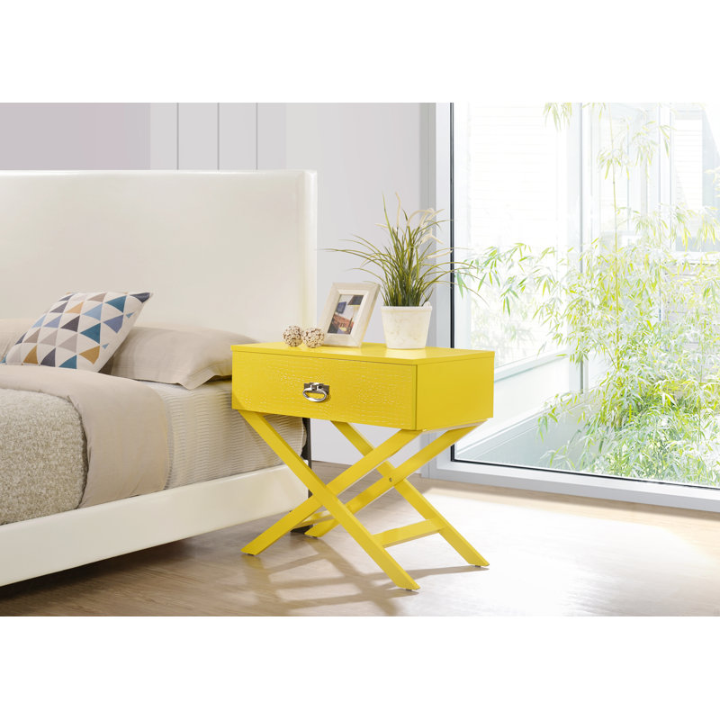 Table de chevet élégante et contemporaine, Blanc