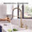 Forious® Ultra Pull Down Single Handle Kitchen Faucet with Soap Dispenser-98472639