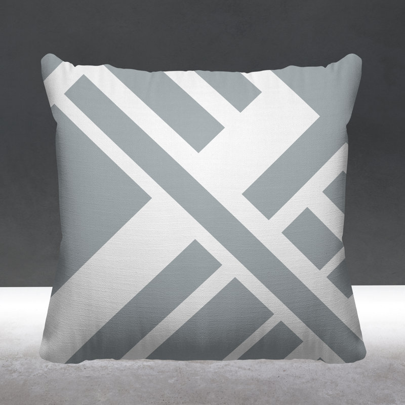 Coastal Calm Geometric Outdoor Reversible Throw Pillow, 19W" x 19H", Nude