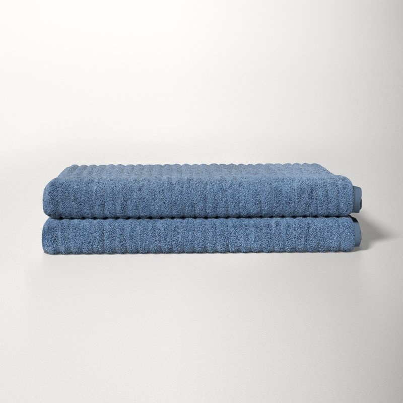 100% Cotton Plush Ribbed Bath Sheet, Anthrac Gray