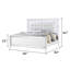 Full Size Bed With White Upholstered Headboard, Led Lighting And Modern Style, Mirror Front Frame Crystal Wood For Bedroom Project Headboard Built
