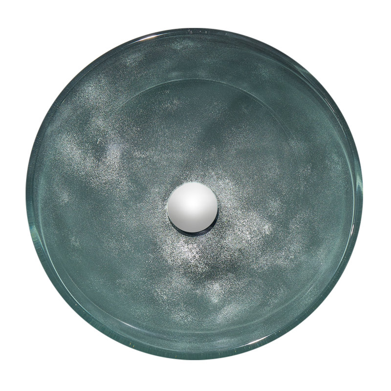 Belissima 16.5'' Stellar Grey Glass Round Vessel Sink