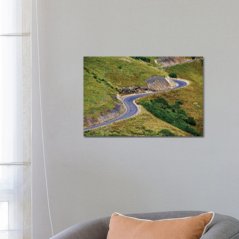New Zealand Curved Road by Susan Vizvary - No Frame Gallery-Wrapped Canvas Giclée on Canvas, 45.72cm H x 66.04cm W