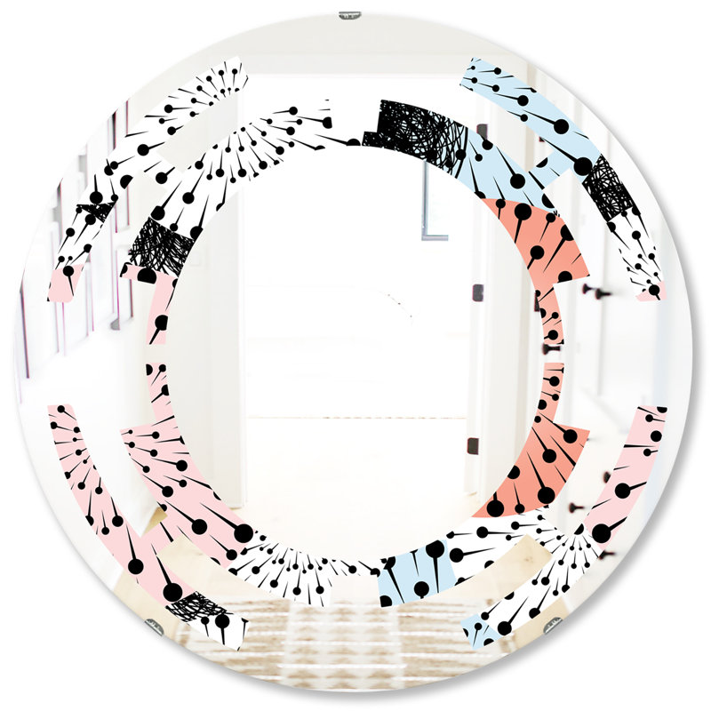Miroir mural en forme de fleur abstraite "space abstract design i", 23,6 po x 23,6 po