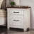 Plank Design Transitional style 1pc Nightstand Arch Pull 2-Drawers Solid wood Bedroom