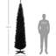 Arbre de Noël mince 8 pi, noir, 618 extrémités de branches réalistes, arbre artificiel avec support en plastique noir