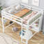 Lit mezzanine avec 8 tablettes et blanc - Organisez votre chambre à coucher facilement-1053560646