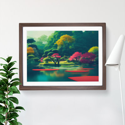 Japanese Garden Pond - Single Picture Frame Painting