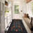 Floral Machine Washable Rug Non-Slip Farmhouse Floor Cover, Stain-Resistant Low Pile Indoor Carpet Mat for Living Room-1937429474