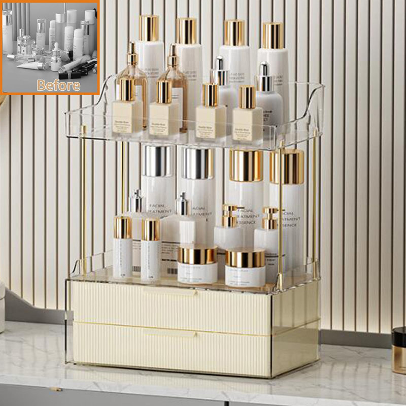 Delimar Polyethylene Makeup Organiser, White