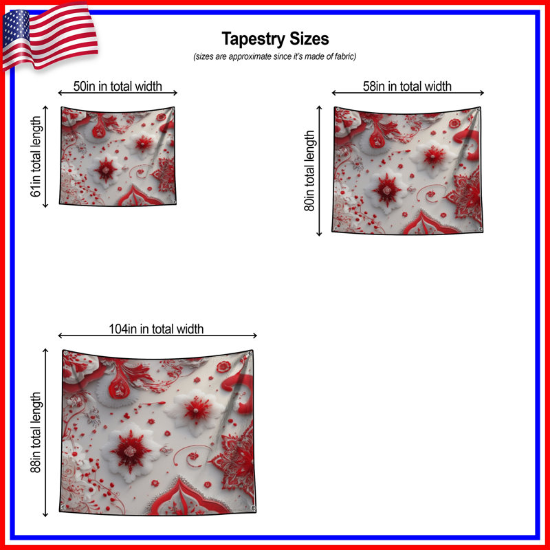 Tapisserie murale Intricate, 104in H x88 with 4 Grommets