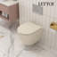 Toilette murale à double chasse LETTOI, cuve en forme de U, 1,1 / 1,6 gpf, siège à fermeture rapide à fermeture en douceur inclus