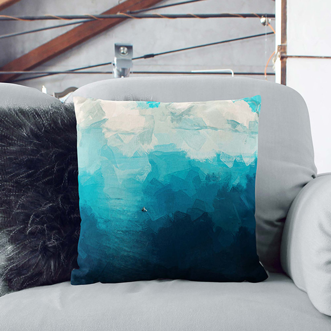 Boat out to Sea in Abstract Cushion with Filling