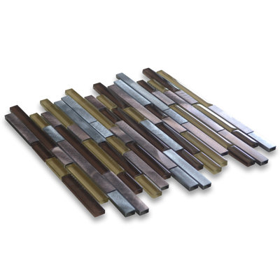 Carreau de mosaïque linéaire en marbre 12 po x 12 po pour mur et plancher