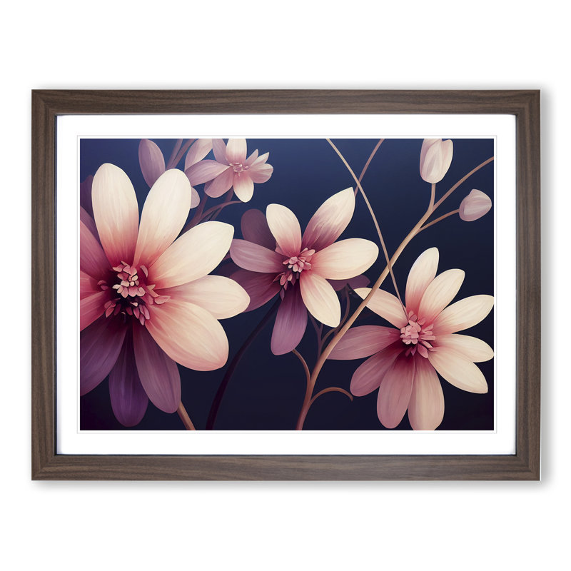 Ravishing Flowers - Single Picture Frame Print, 34cm H x 46cm W x 2cm D, Walnut Framed