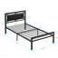 Structure simple en métal pour lit simple, style moderne et confort pour toute chambre à coucher, noir