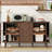 Modern Sideboard Buffet Cabinet With Tambour Sliding Doors, Kitchen Storage Cabinet With  Storage Drawers For Dining Room, Living Room Or Entryway-1347648614