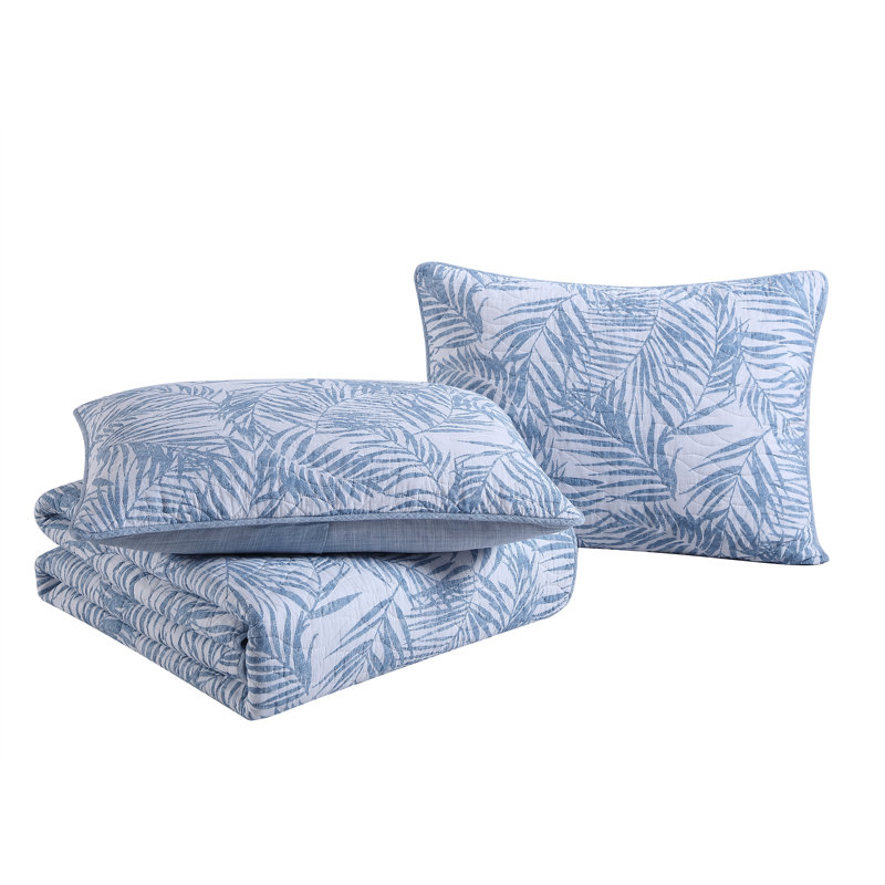 Cozy Retreat Twin-Sized Beige Cotton Reversible Quilt Set