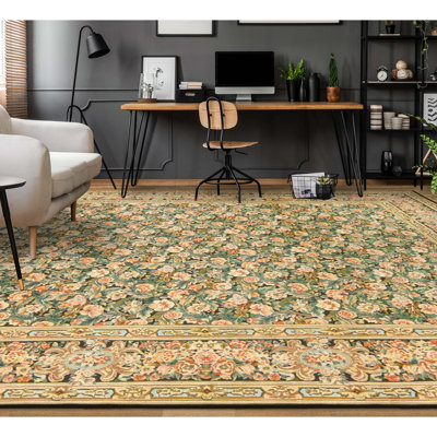 Tapis noir noué à la main de haute qualité