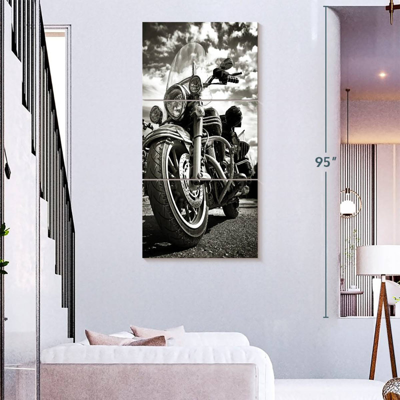 Moto monochromatique, H 27 po x l 12 po