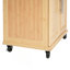 Chariot de cuisine intérieur en bambou compact avec plateau en acier inoxydable - Îlot de rangement mobile avec tiroir et armoire pour petits espaces