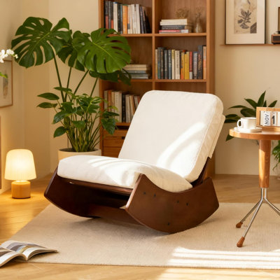 Rocking Chair Corduroy Fabric Upholstered Tall Back Glider Rocker Rocking Accent Chair Comfy Single Sofa Side Chair for Living Room Bedroom Hotel, Bed by Ebern Designs