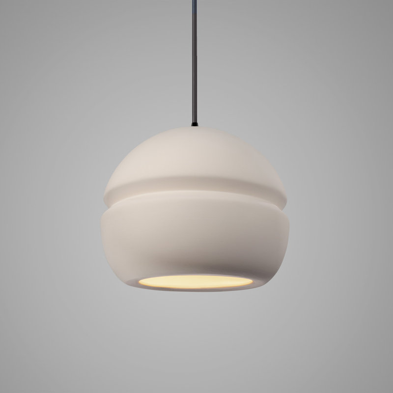 Luminaire suspendu à 1 lumière Logan, Noir mat, Bisque