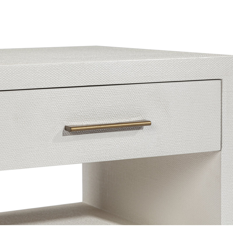 Livia 1 - Drawer Nightstand, Natural White/Antique Brass