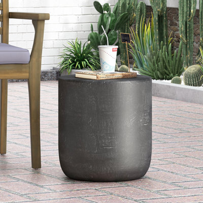 Table d'intérieur en béton léger noir mat, l 15,35 po x P 15,73 po, pour table d'appoint décorative et d'extérieur, noir, 15,35 po x 15,35 po x 15,73 po, facile à nettoyer