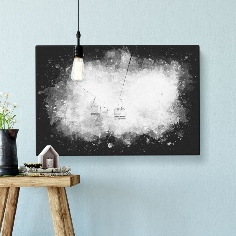 Ski Lift In Morillon France - Wrapped Canvas, 60cm H x 91cm W x 4cm D