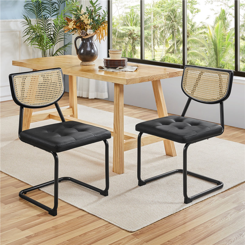 Cinelli 24'' H Upholstered Side Chair, Black, Black