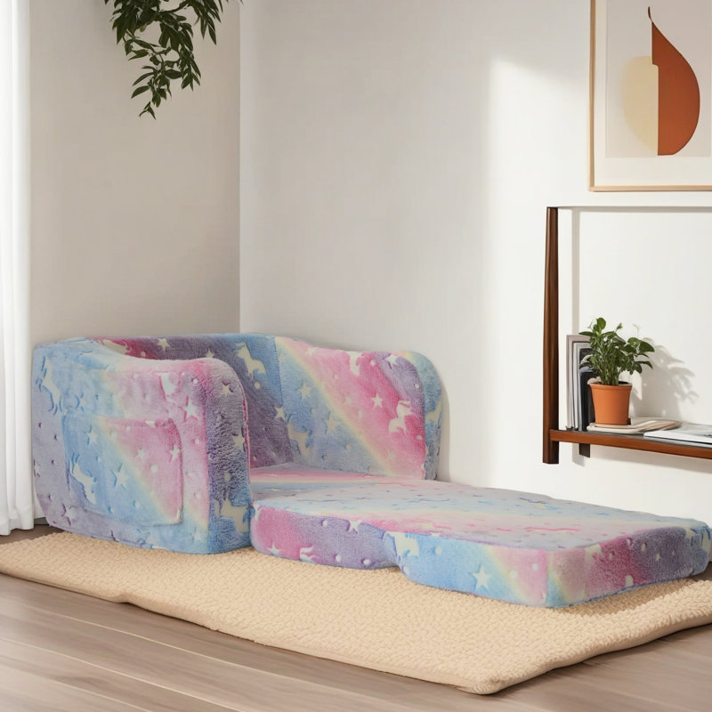 Compression ' In Pink, 21 Convertible To Lounger, High Foam Cushions, Linen Cover, Wood Frame For Joy Pink Modular - With Soft Fabric, Pine Primary Living Space