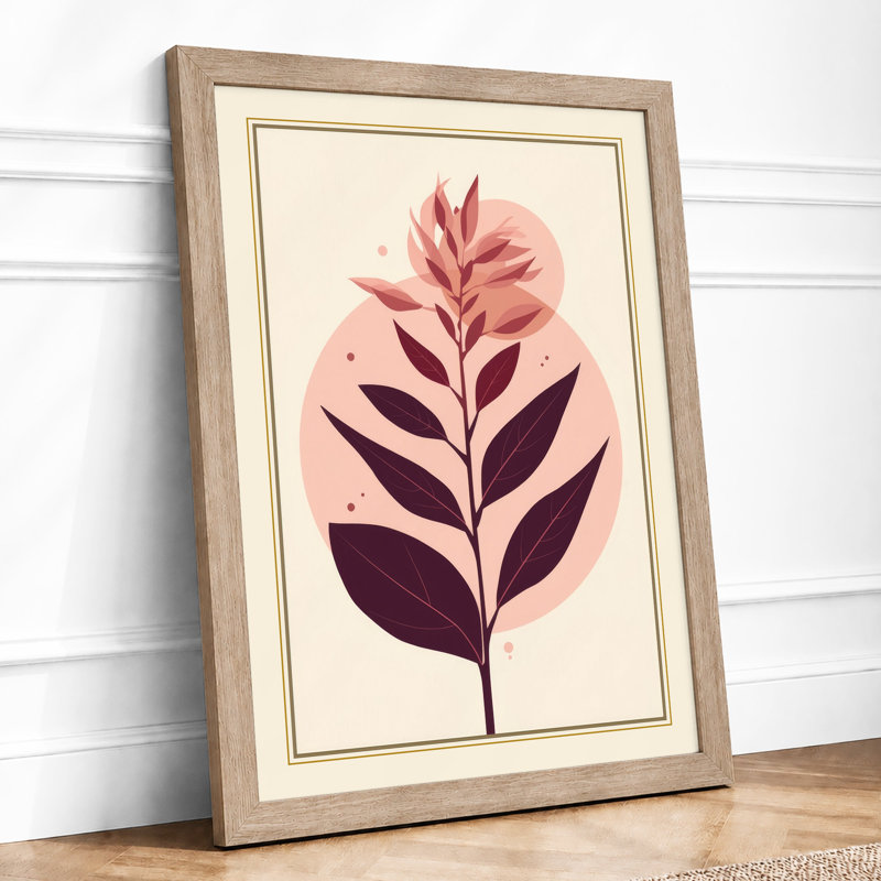 Graduated Form Botanical - Framed Print, A2 - 59.4 x 42.0 cm, Oak