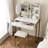 31.5" Compact Vanity Set with Lighted LED Mirror & Power Outlet, White/Gold-126618481