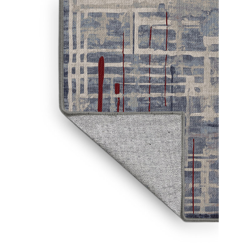 Tapis gris lavable à la machine, Carré 5 pi