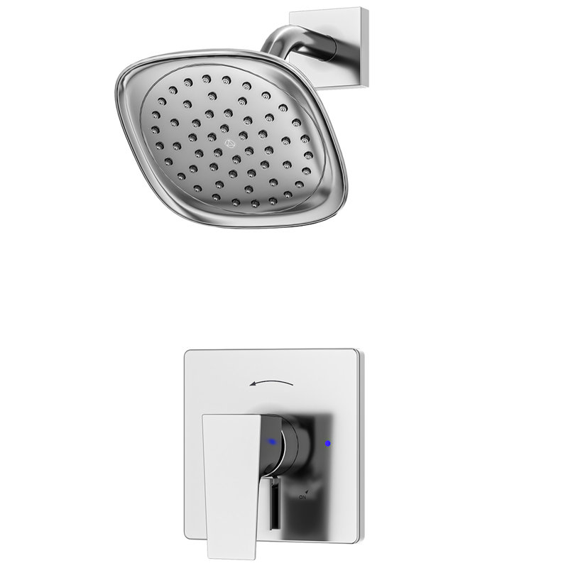 Verity Wall Mounted Shower Trim Kit with Diverter Lever, Polished Chrome