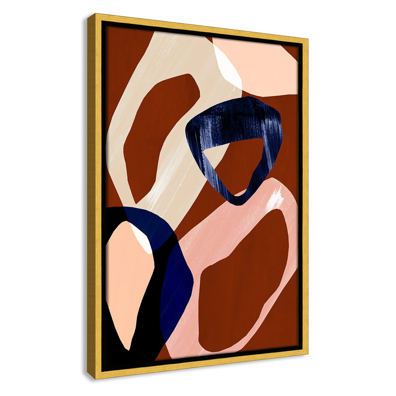 Loop I Print par Violets Print House, Framed Canvas, 13.5'' W x 19.5'' H, Gold Floater