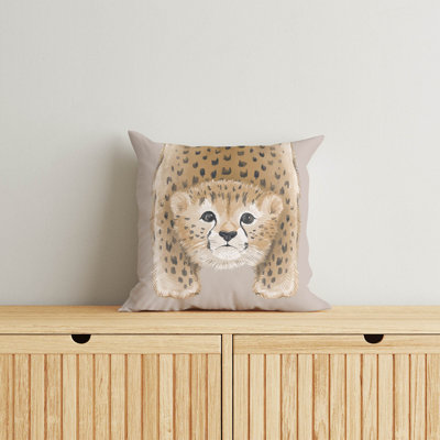 Lil Lying Leopard Taupe Pillow