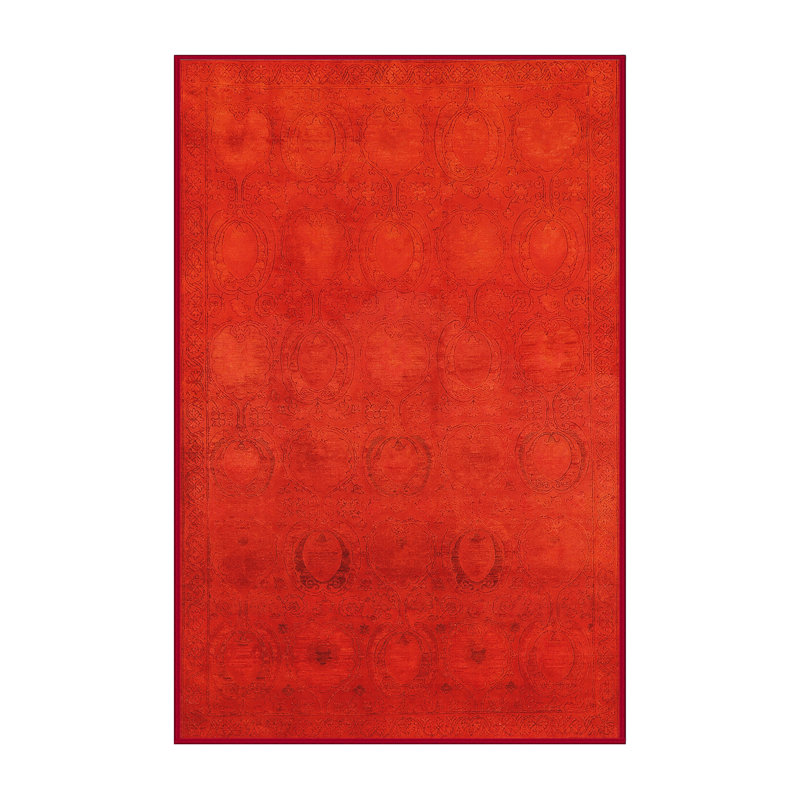 Tapis de style oriental rouge, Rectangle 2 pi x 4 pi